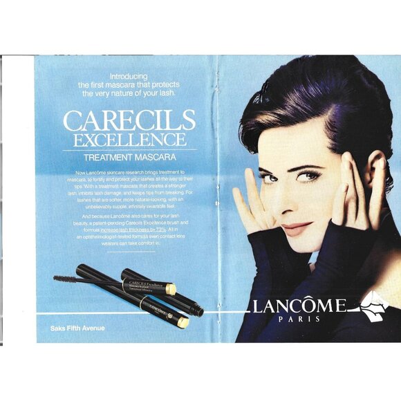 Carecils Excellent Treatment Mascara Lacombe Paris Saks 1990s Vintage Print Ad 2 - Picture 4 of 4